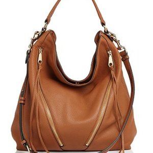 Rebecca Minkoff Brown Leather Moto Hobo Bag